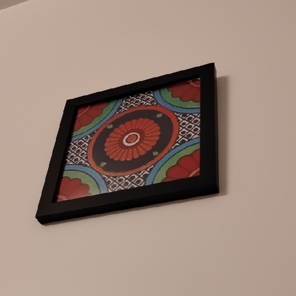 Colorful Geometric Wall Art in Black Frame - Picture 5 of 8